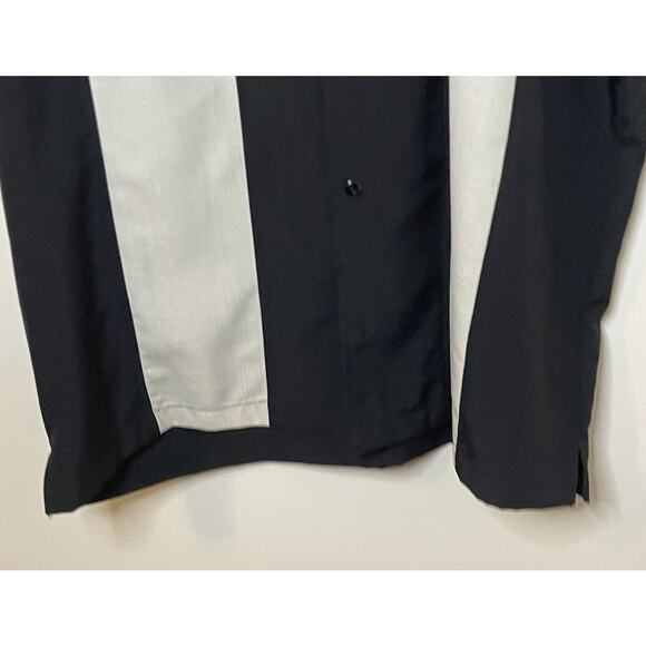 Retro Style Steady Bowling Rockabilly Short Sleeve Bowling Shirt Blk/Cream L/XL - Picture 7 of 10